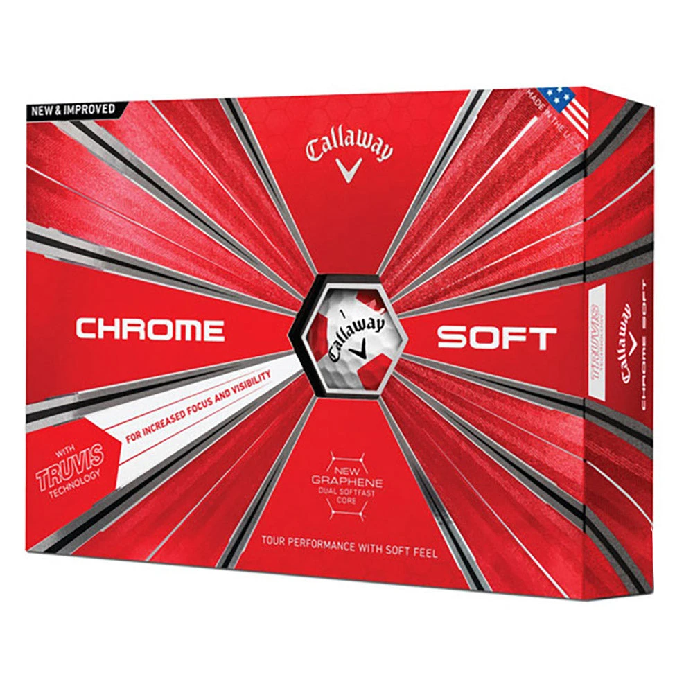 Callaway Chrome Soft Truvis Red Golf Balls - Dozen 2018 1 Callaway Chrome Soft Truvis Red Golf Balls - Dozen 2018