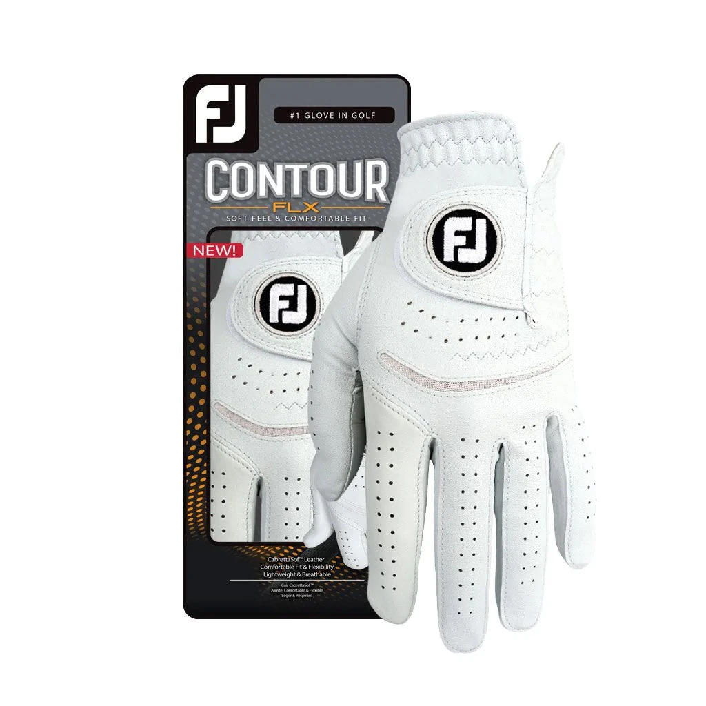 FootJoy Contour Flx Left Hand Regular White Womens Golf Glove 1 FootJoy Contour Flx Left Hand Regular White Womens Golf Glove