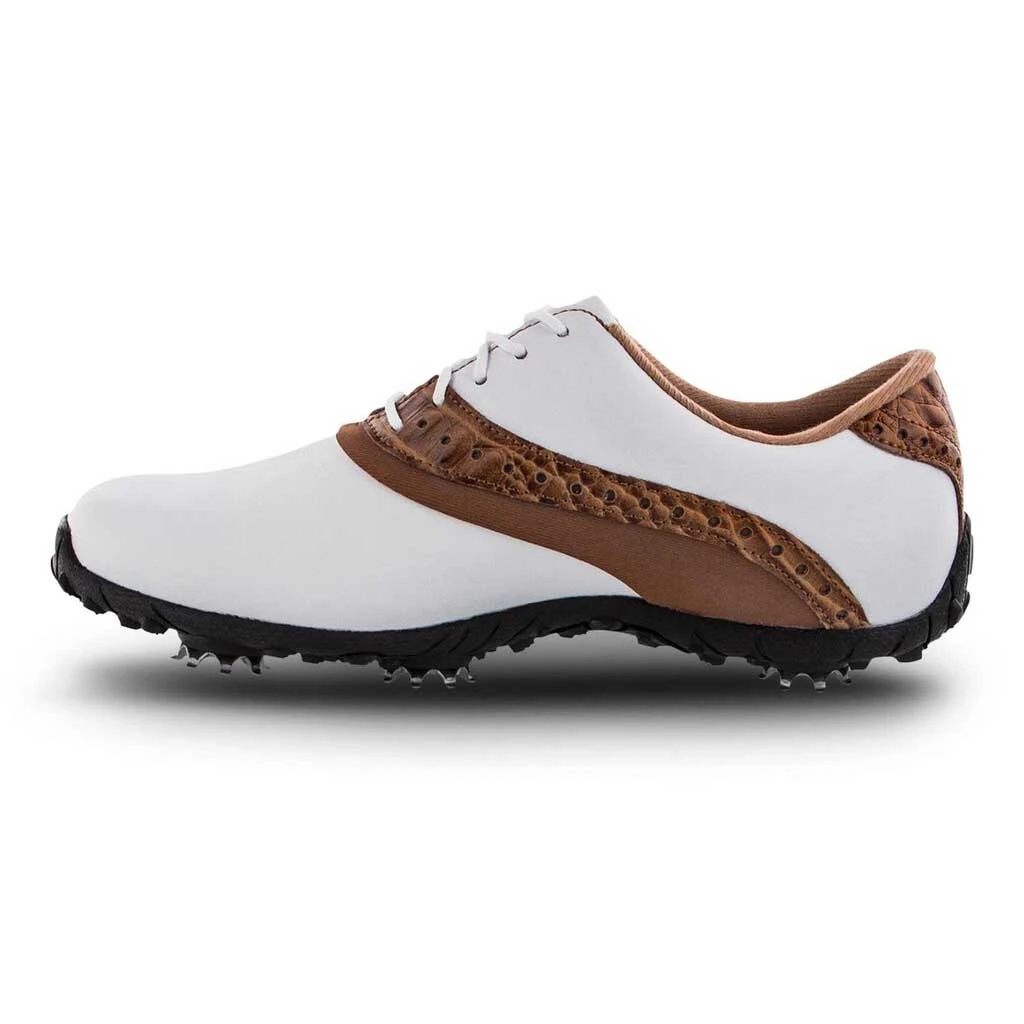 FootJoy LoPro Collection White Brown Womens Golf Shoes 2 FootJoy LoPro Collection White Brown Womens Golf Shoes - Image 2