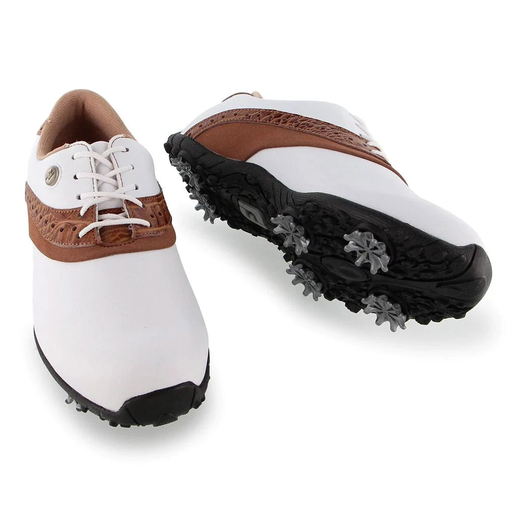 FootJoy LoPro Collection White Brown Womens Golf Shoes 4 FootJoy LoPro Collection White Brown Womens Golf Shoes - Image 4