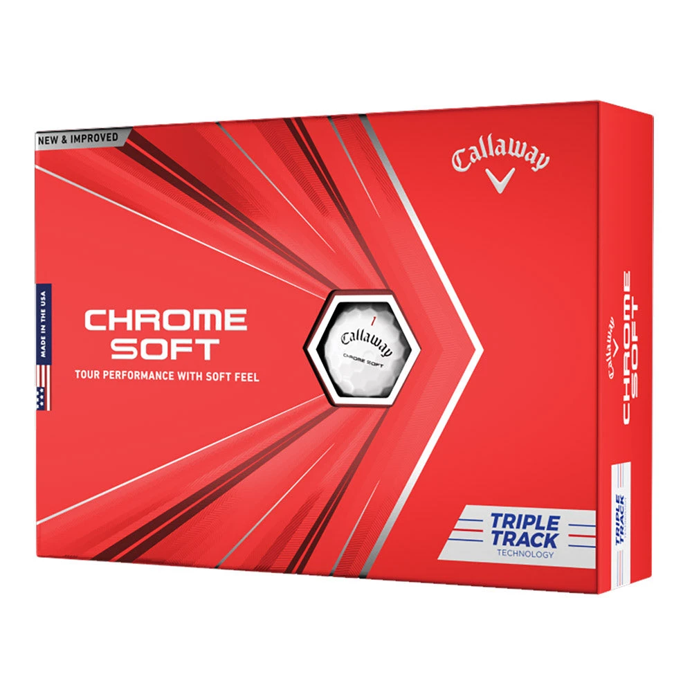 Callaway Chrome Soft Triple Track White Golf Balls - Dozen 1 Callaway Chrome Soft Triple Track White Golf Balls - Dozen