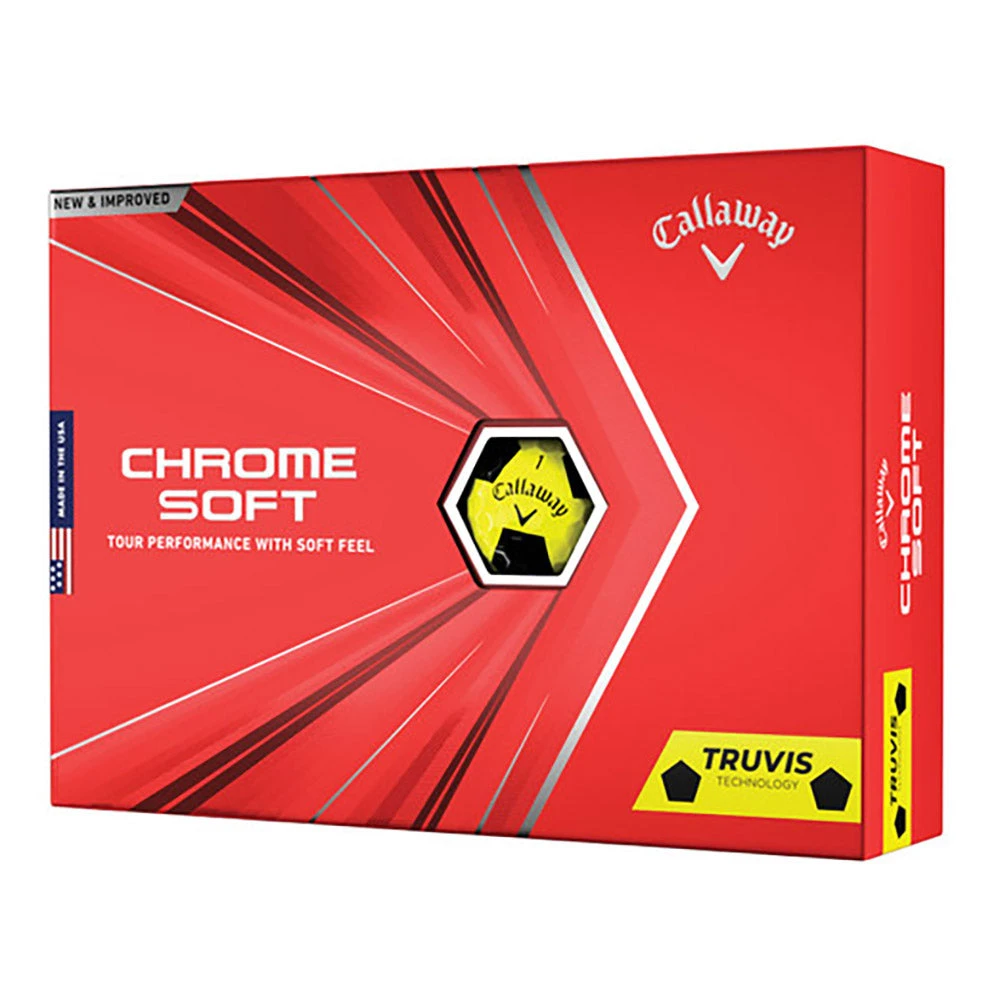 Callaway Chrome Soft Truvis Yellow Golf Balls - Dozen 2020 1 Callaway Chrome Soft Truvis Yellow Golf Balls - Dozen 2020