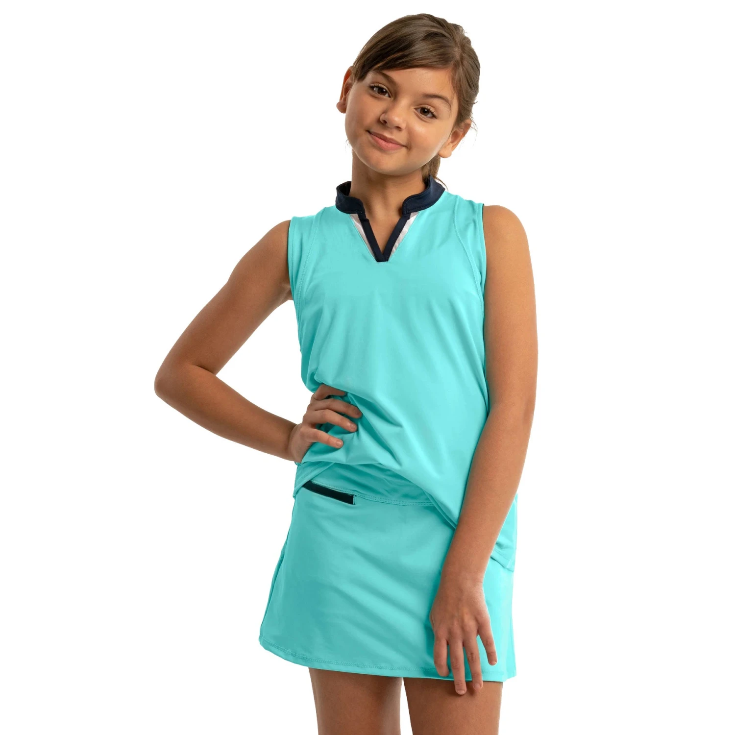 Lucky In Love Birdie Girls Sleeveless Golf Polo 7 Lucky In Love Birdie Girls Sleeveless Golf Polo - Image 7