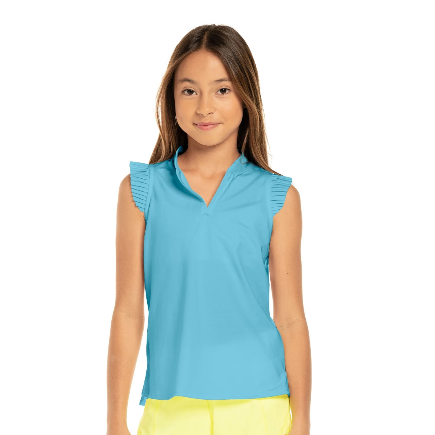 Lucky In Love Pleat Me Up Girls Sleeveless Golf Polo 7 Lucky In Love Pleat Me Up Girls Sleeveless Golf Polo - Image 7