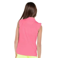 Lucky In Love Pleat Me Up Girls Sleeveless Golf Polo 13 Lucky In Love Pleat Me Up Girls Sleeveless Golf Polo -Golf Clubs Shop 23611 PINK648 1