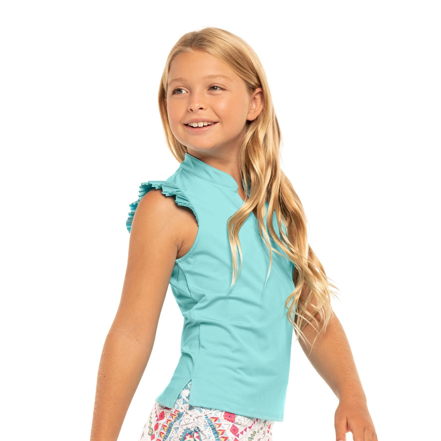 Lucky In Love Pleat Me Up Girls Sleeveless Golf Polo 10 Lucky In Love Pleat Me Up Girls Sleeveless Golf Polo - Image 10