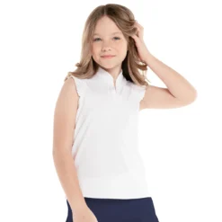 Lucky In Love Pleat Me Up Girls Sleeveless Golf Polo 14 Lucky In Love Pleat Me Up Girls Sleeveless Golf Polo -Golf Clubs Shop 23611 WHITE110