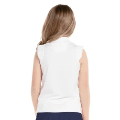 Lucky In Love Pleat Me Up Girls Sleeveless Golf Polo 15 Lucky In Love Pleat Me Up Girls Sleeveless Golf Polo -Golf Clubs Shop 23611 WHITE110 1