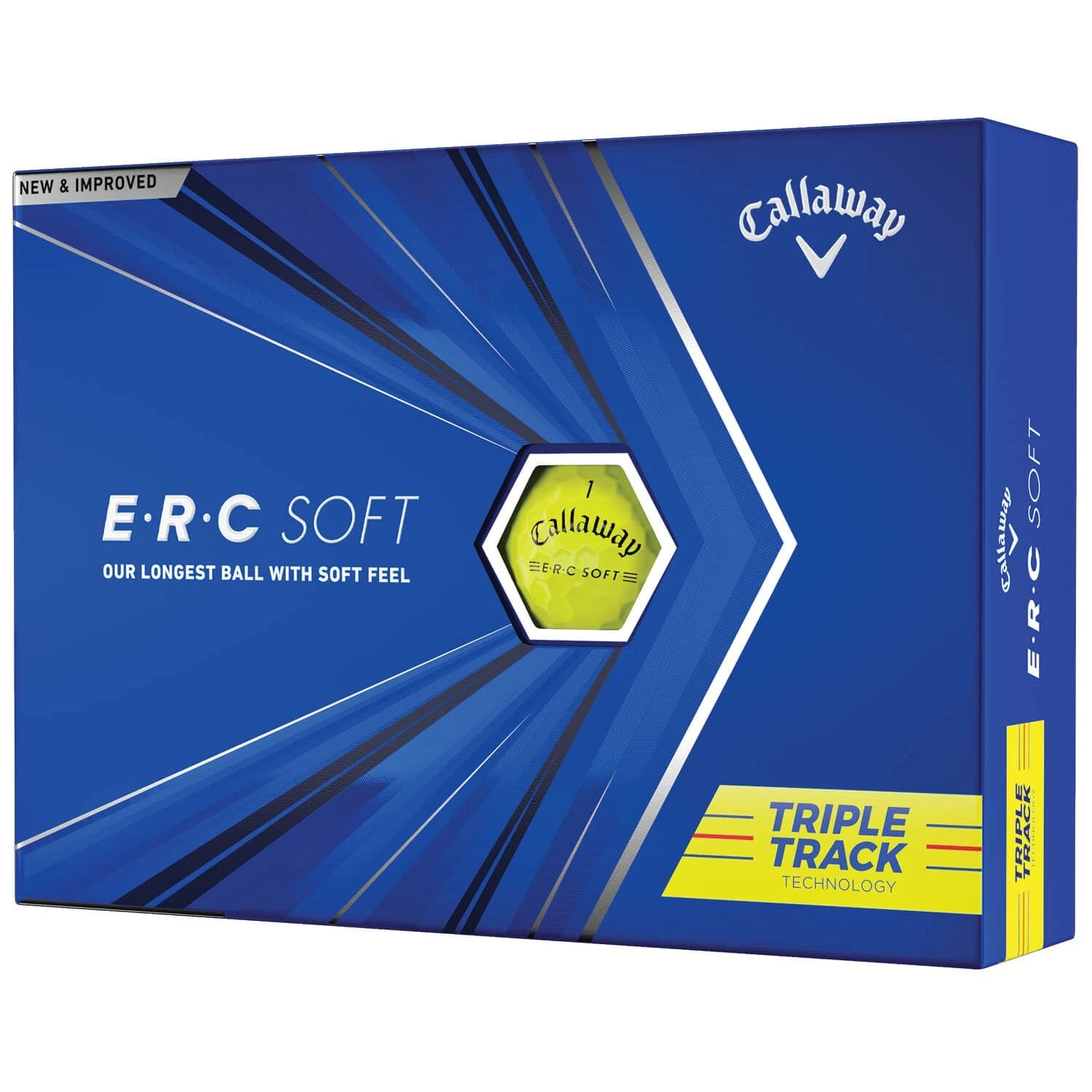 Callaway ERC Soft Triple Track Yellow Golf Balls - Dozen 1 Callaway ERC Soft Triple Track Yellow Golf Balls - Dozen