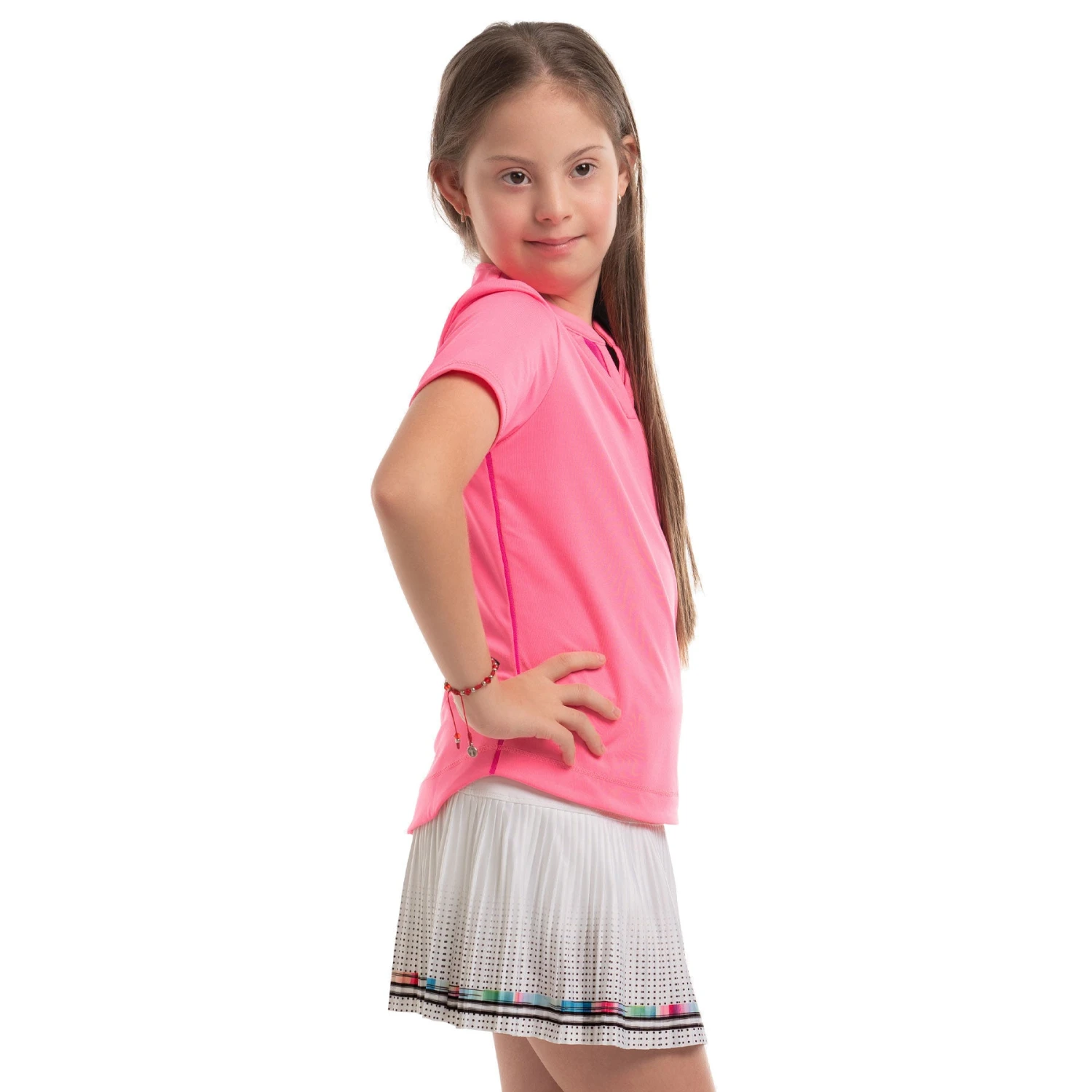Lucky In Love Double V Girls Short Sleeve Golf Polo 2 Lucky In Love Double V Girls Short Sleeve Golf Polo - Image 2