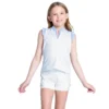 Lucky In Love Lovely Pleat Sleeveless Girls Golf Polo