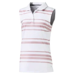 PUMA Golf Puma Stripe Sleeveless Girls Golf Polo