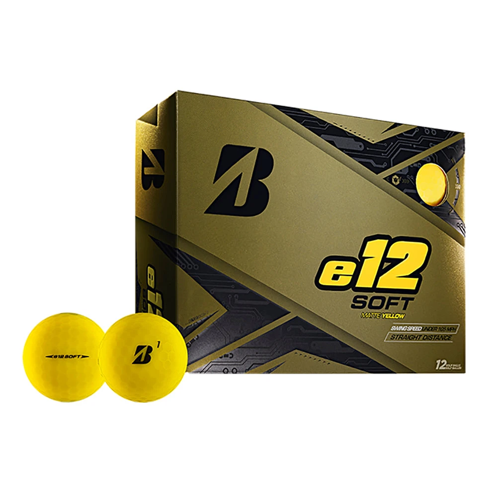 Bridgestone E12 SOFT Matte Yellow Golf Balls - Dozen 1 Bridgestone E12 SOFT Matte Yellow Golf Balls - Dozen